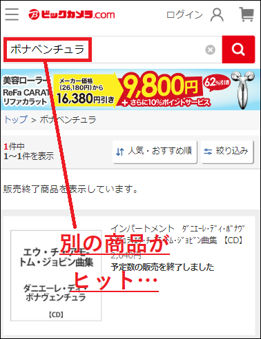 ボナベンチュラ ビックカメラ